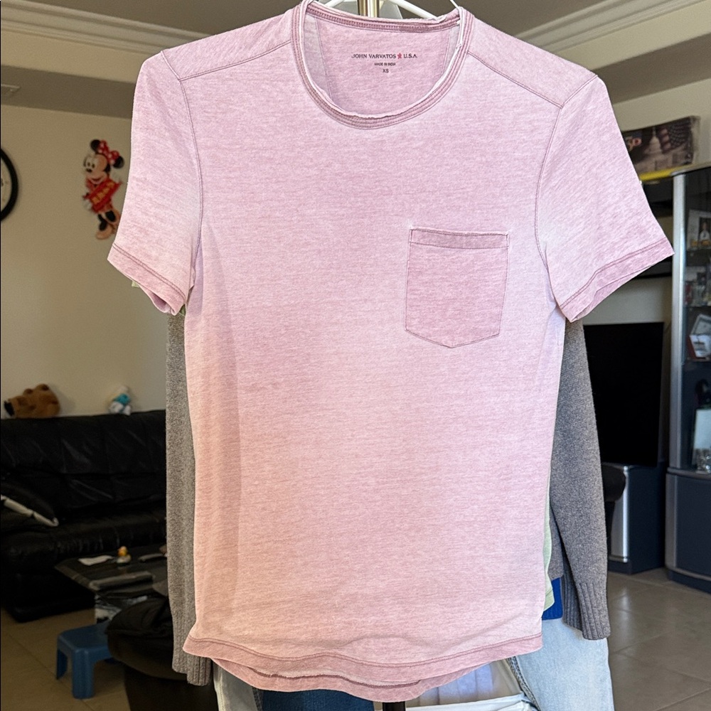 John Varvatos Light Pink Short Sleeve Tee